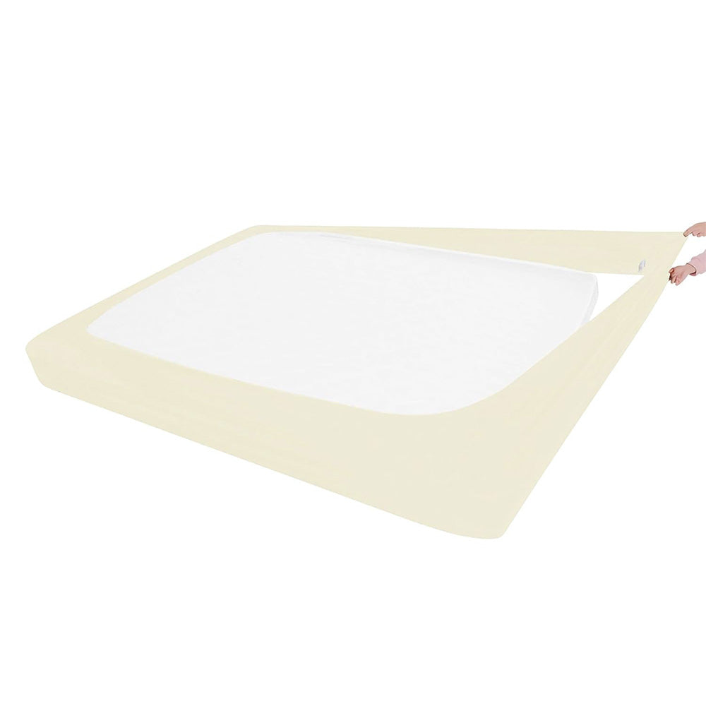 Elastic Box Spring Cover Stretchy Wrap Around 4 Sides Bed Skirt for Hotel Home