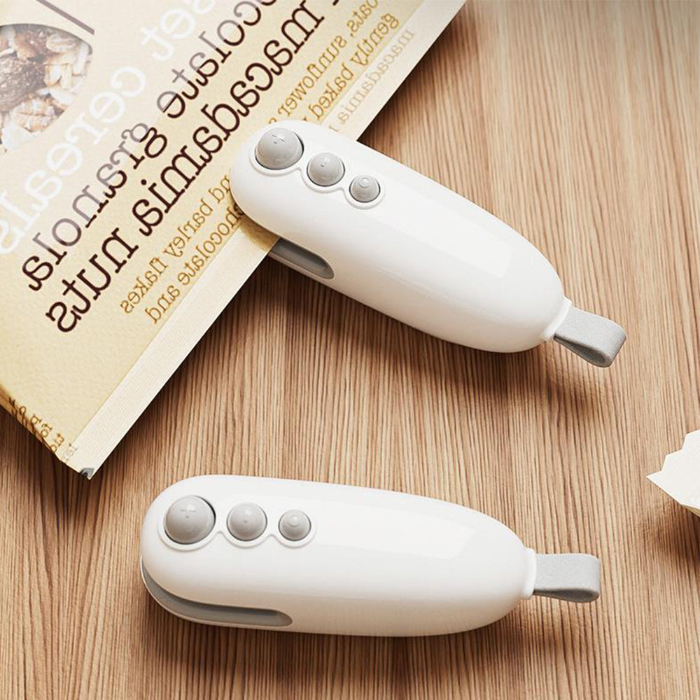 Portable Mini Bag Sealer With Cutter 2-in-1 Heat Sealer For Snacks USB Rechargeable Food Sealer