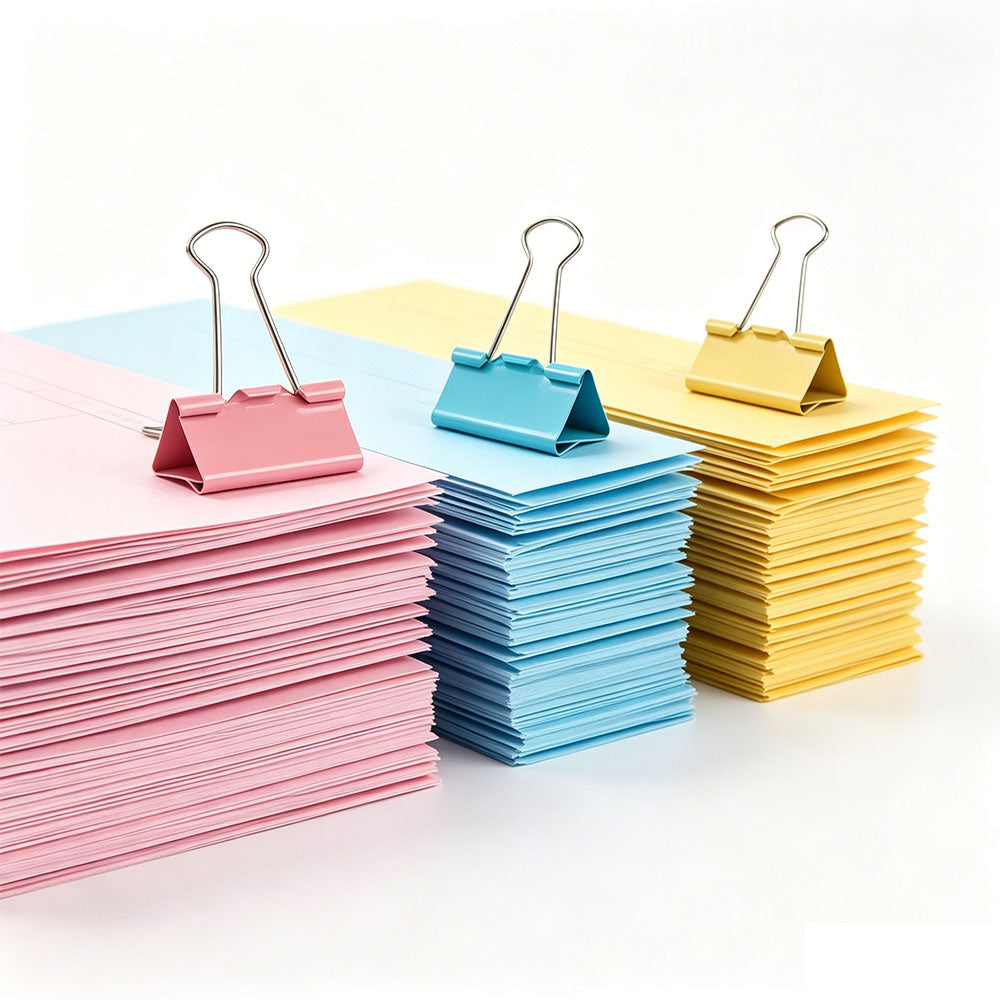 240Pcs Binder Clips and Paper Clips Set 6 Sizes for Office School Home