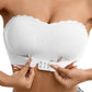 2Pcs Women's No Padding Bandeau Bra Strapless Front Closure Bra