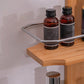 2 Tier Bamboo Shower Caddy with Drain Holes Hanging Organizer for Bathroom