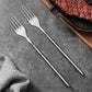 2Pcs Stainless Steel Telescopic Extendable Dinner Fruit Dessert Long Cutlery Forks