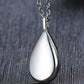 Stainless Steel Teardrop Cremation Pendant Water Drop Tear Shaped Keepsake Necklace