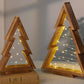 2Pcs Christmas Decor Lights Wooden Christmas Tree with Light Christmas Decorations