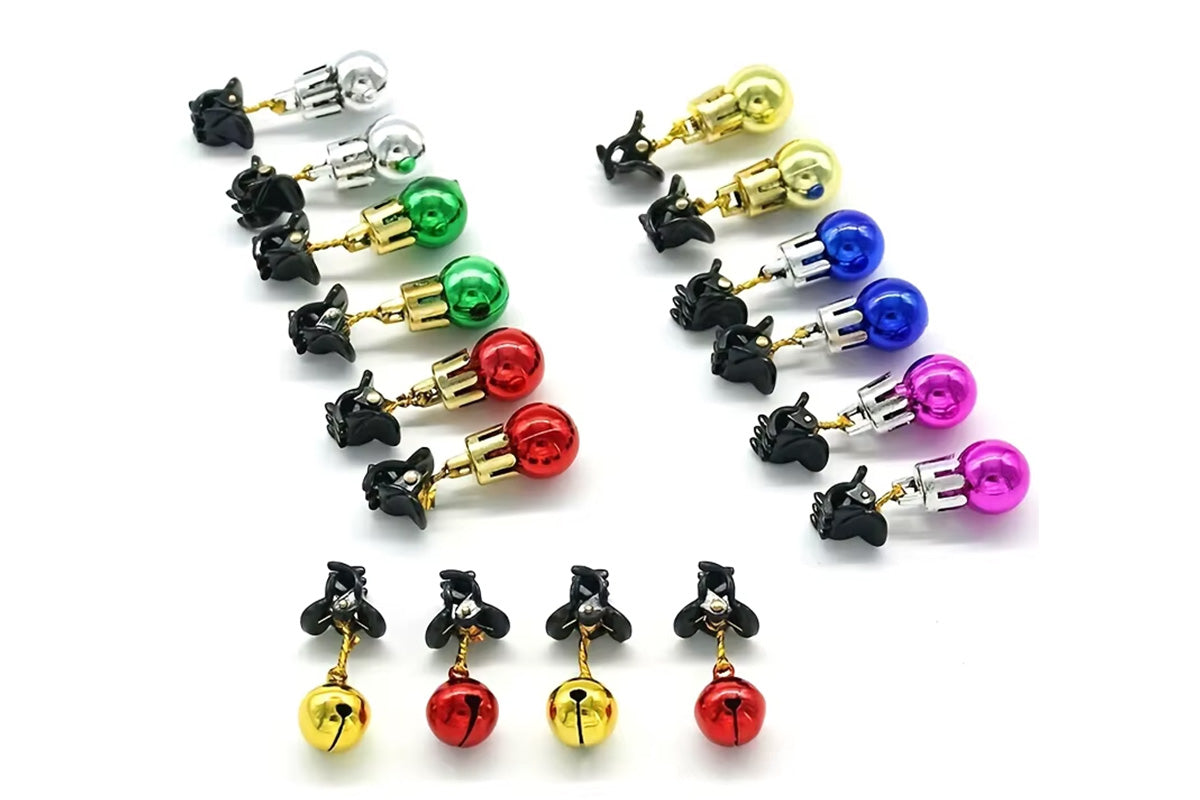 12Pcs Beard Baubles Ornaments Mini Gingle Bells Mustache Christmas Decoration