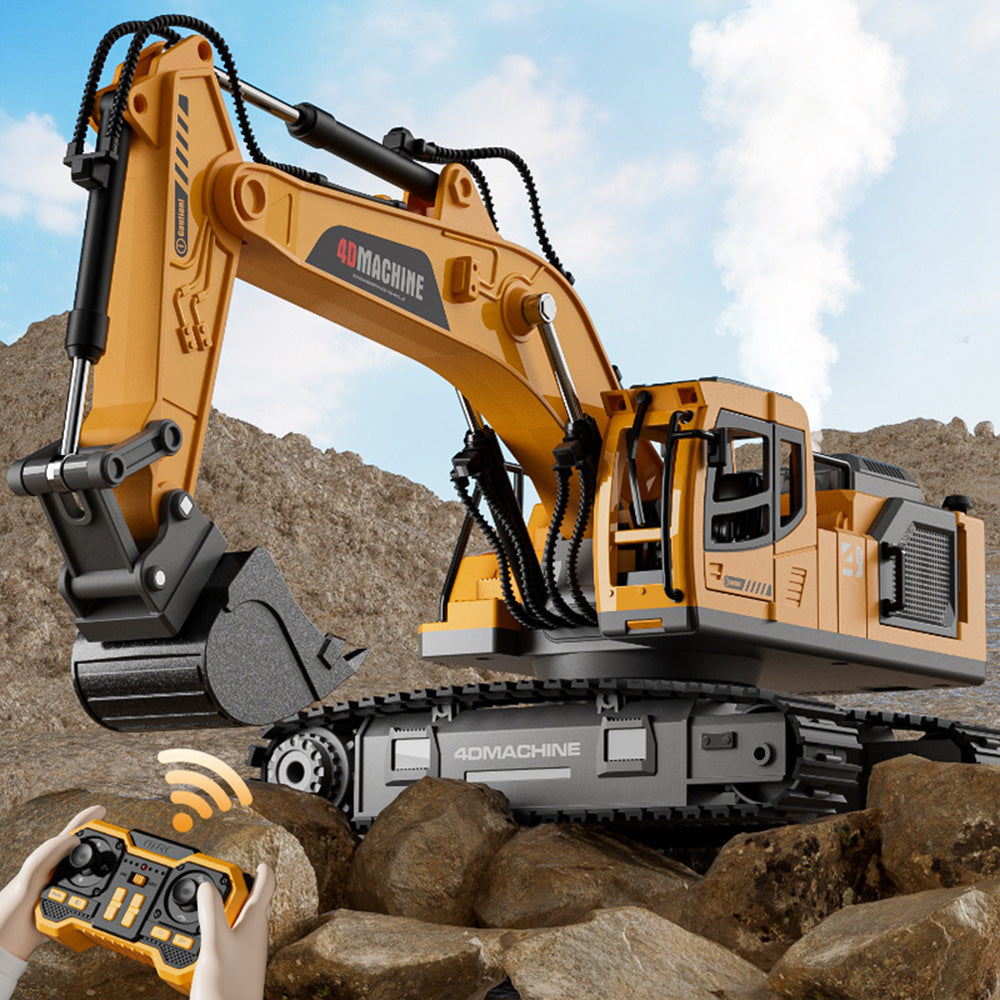 3-in-1 RC Excavator Toy 2.4G Remote Control Digger with 3 Work Heads