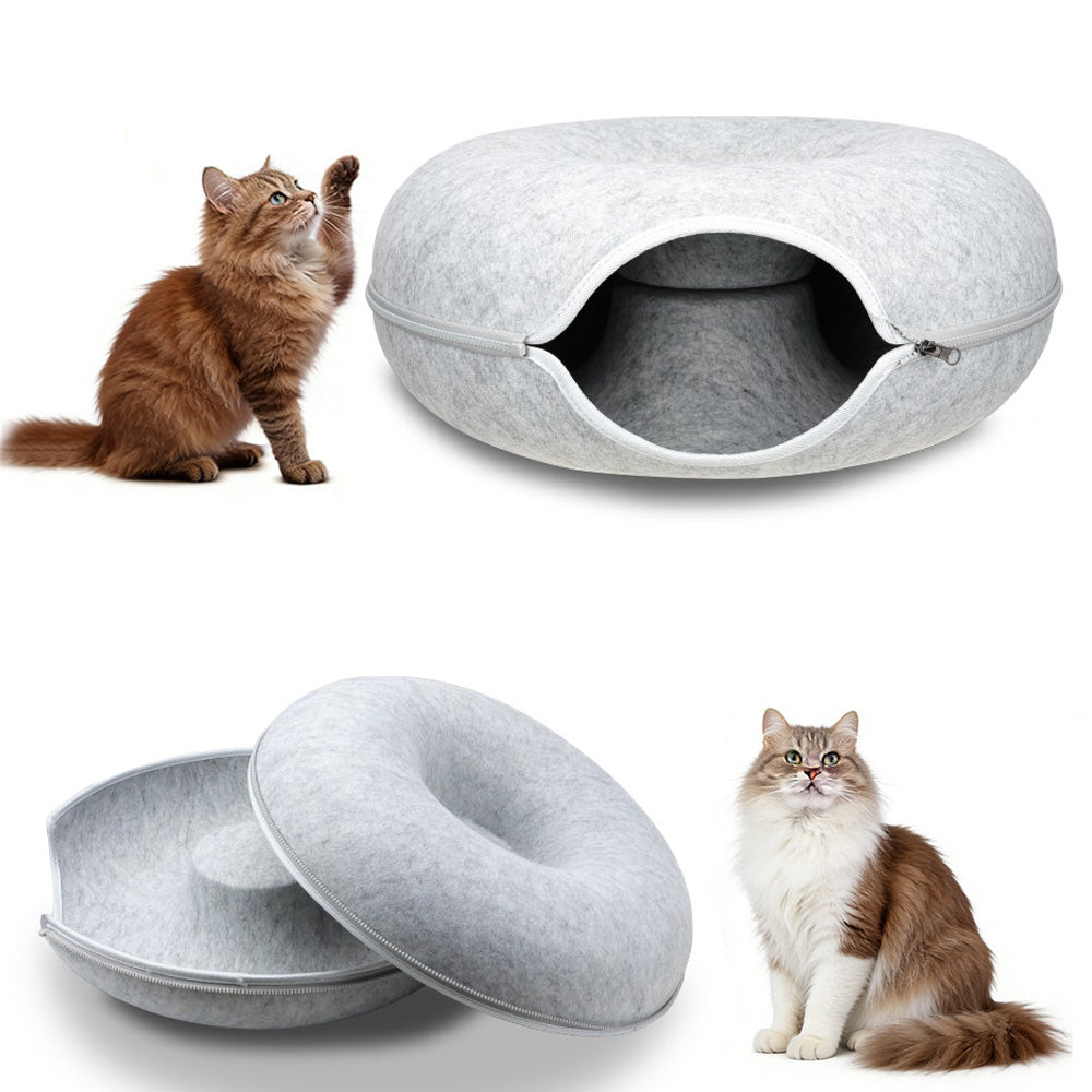 Cat Tunnel Bed Felt Circular Cat Cave