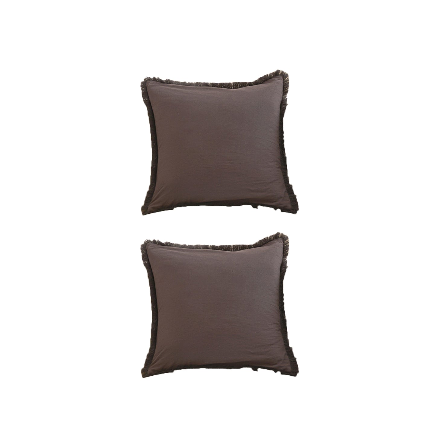 2Pcs 45x45cm Tassel Trim Throw Pillow Cover