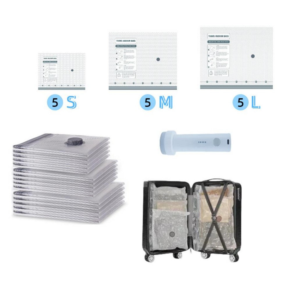 Vacuum Bags with Rechargeable Air Pump Compression Packing Bags for Luggage