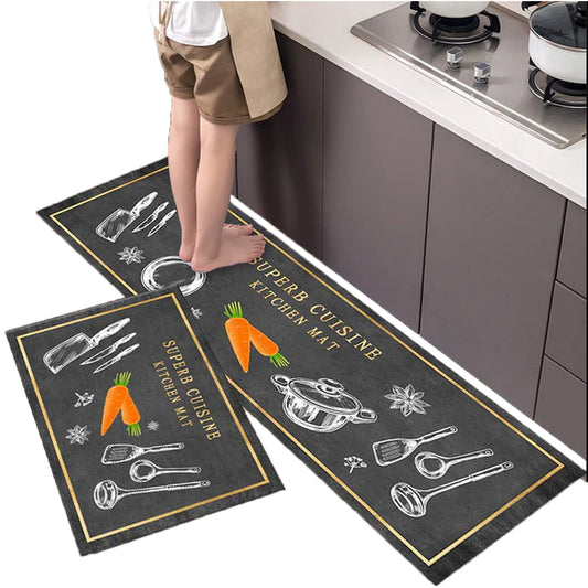 2 Piece Kitchen Mat Kitchen Rug Rectangular Floor Mat Set Area Rug