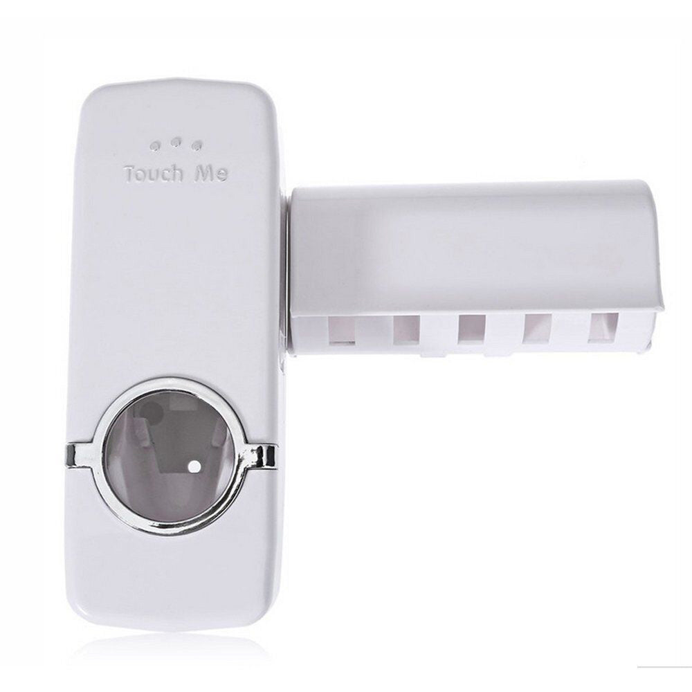 Toothpaste Dispenser and 5 Toothbrush Holder Set Wall Mount Stand