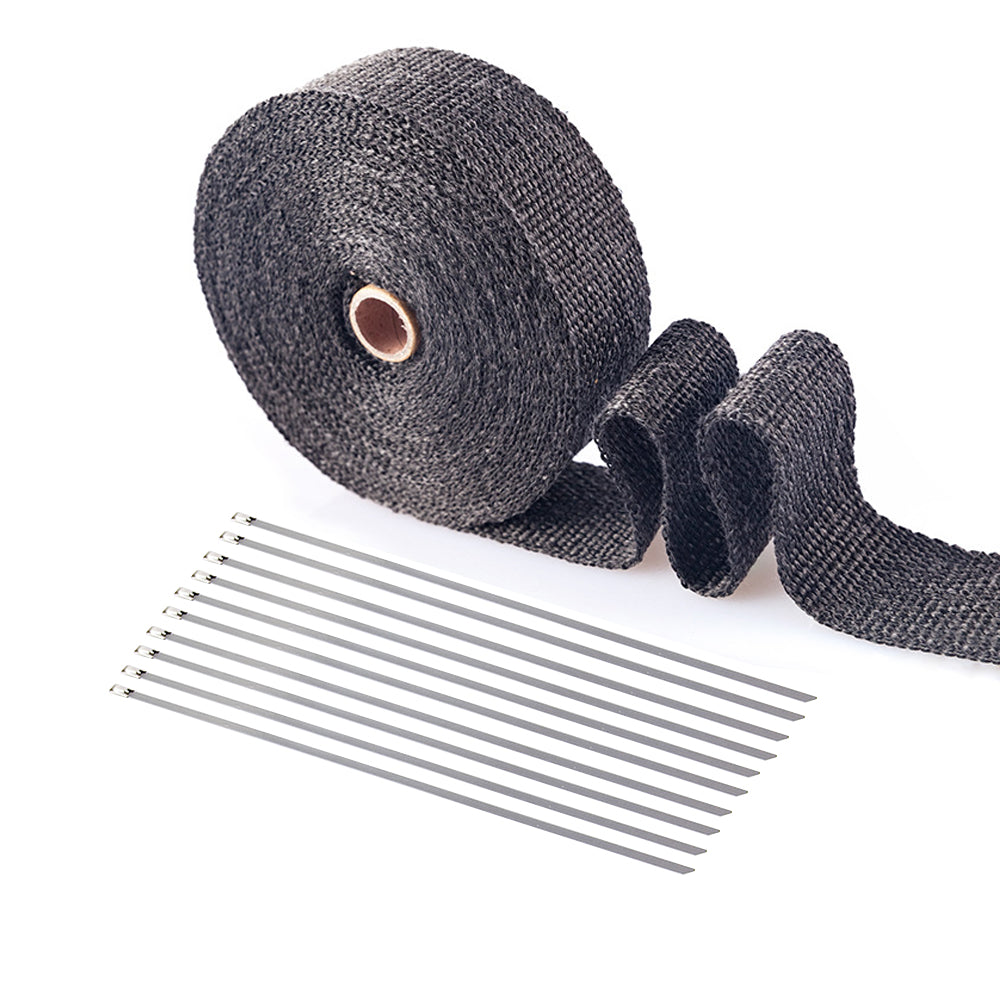 10m Exhaust Heat Insulation Wrap Roll Tape with Stainless Ties