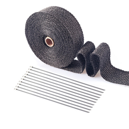 10m Exhaust Heat Insulation Wrap Roll Tape with Stainless Ties