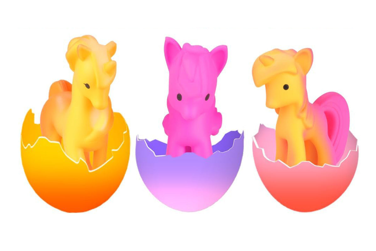 6Pcs Unicorn Hatching Rainbow Eggs Magic Growing Toy Set