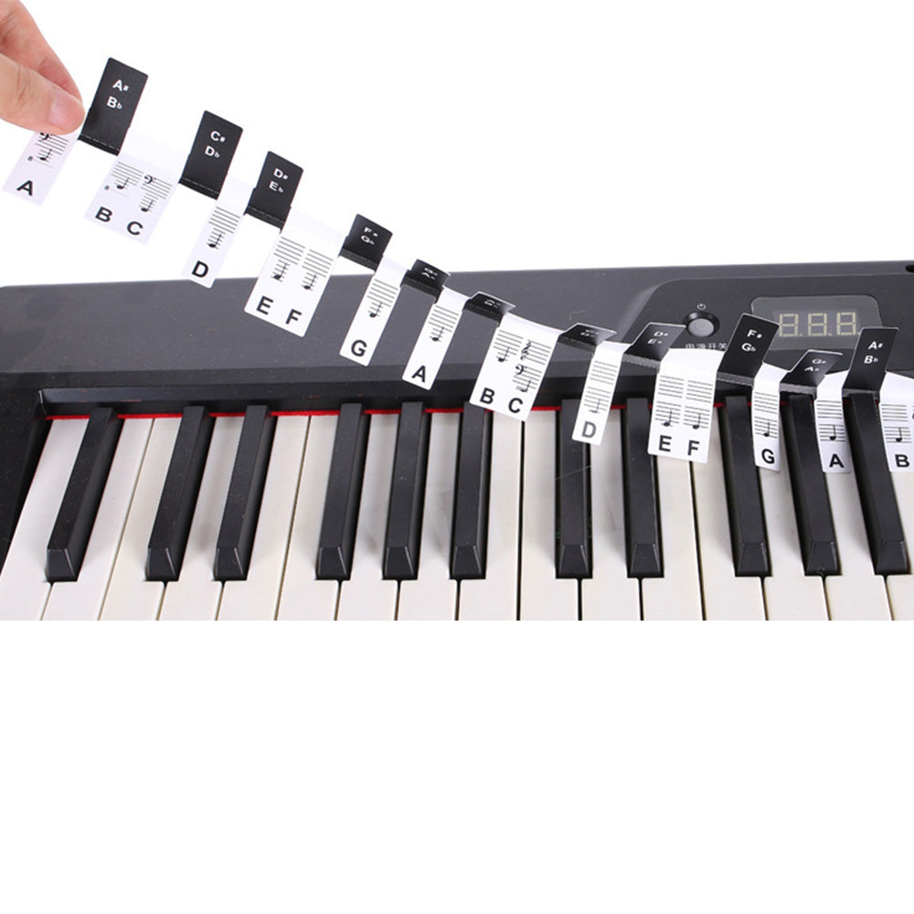 Reusable 88 Key Piano Note Guide Strip with Staff and Note Names
