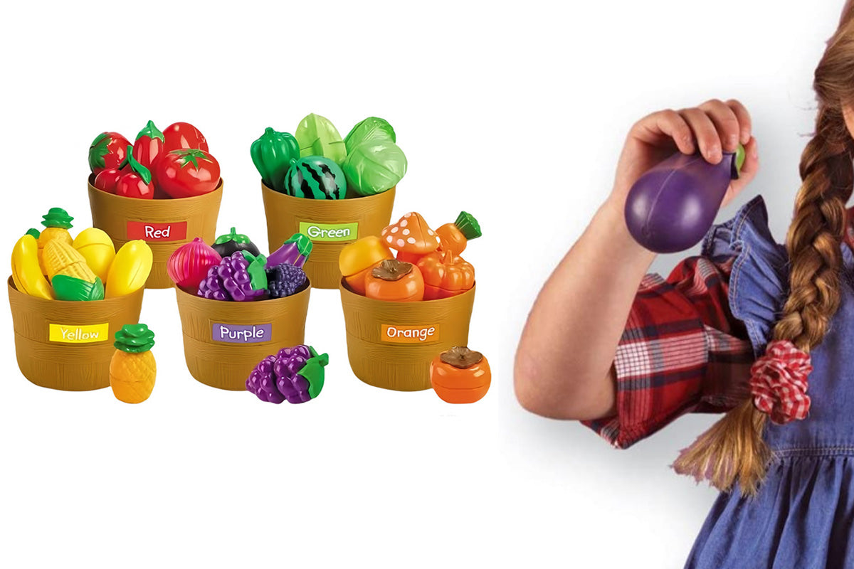 Pretend Play Food Set Cutting for Preschool Learning Kitchen Assorted Lot