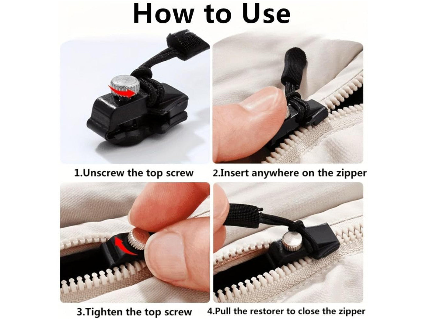45Pcs Universal Zipper Repair Kit Detachable Slider Replacement Quick Fix Zip Puller
