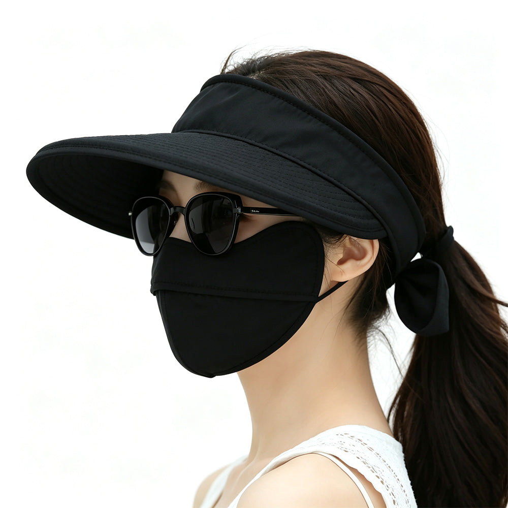2 in 1 Detachable Zipper Wide Brim Sun Hat for Women