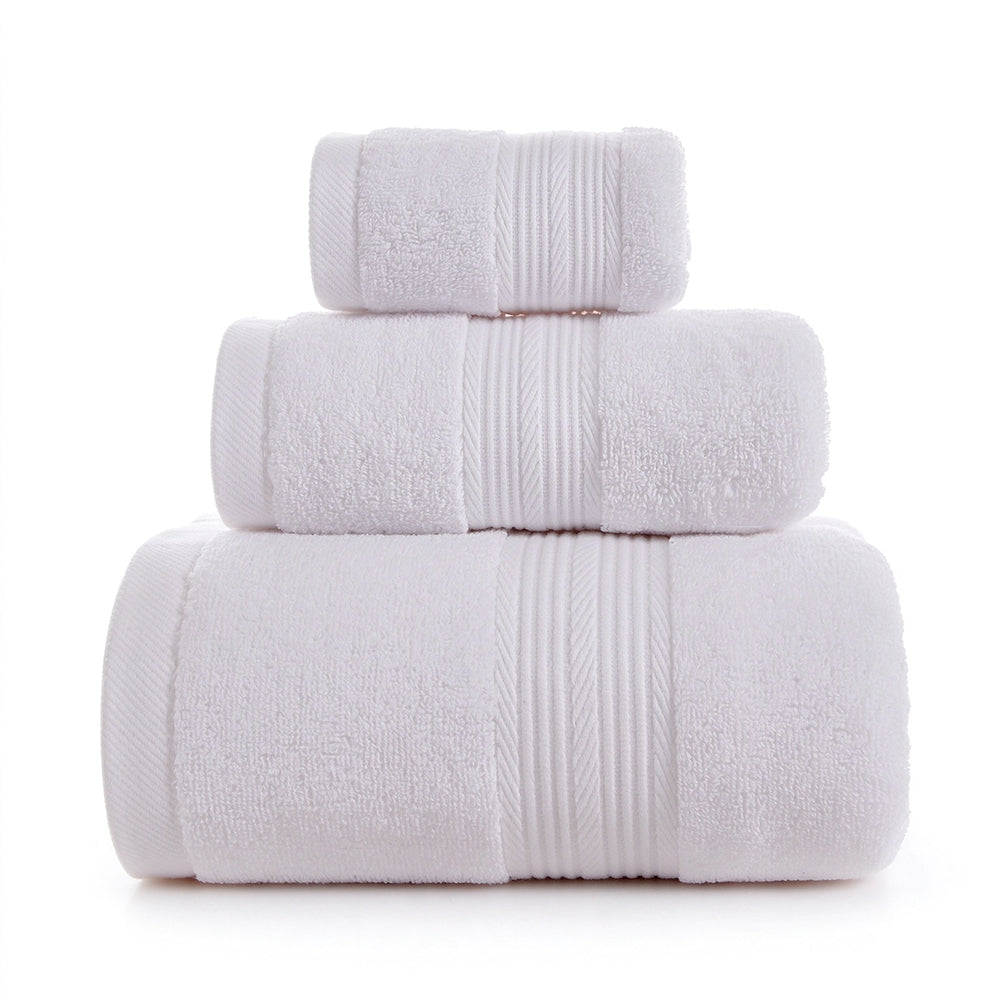 3 Piece Cotton Bath Towel Hand Towel and Washcloth Set
