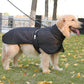 Waterproof Dog Jacket Winter Coat with Buckle and Reflective Strips-Black