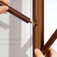 Solid Wood Freestanding Coat Rack with 8 Hooks Tripod Base for Bedroom Entryway