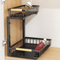 Under Sink Organizer 2 Tier Pull Out Cabinet Storage Slide Out Shelf Metal Sliding Drawer