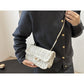 Tweed Chain Strap Crossbody Bag and Luxury Inspired Shoulder Purse for Women