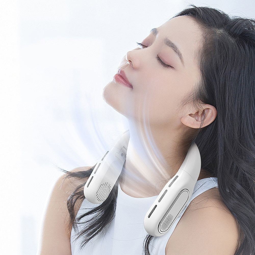 Portable 3000mAh Rechargeable Bladeless Foldable Mini Neck Fan