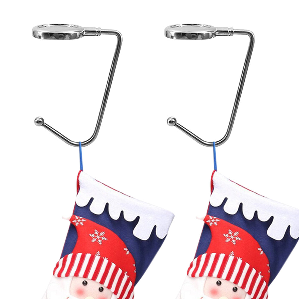 2 Pack 30mm Metal Straight Hooks for Christmas Stockings and Bags