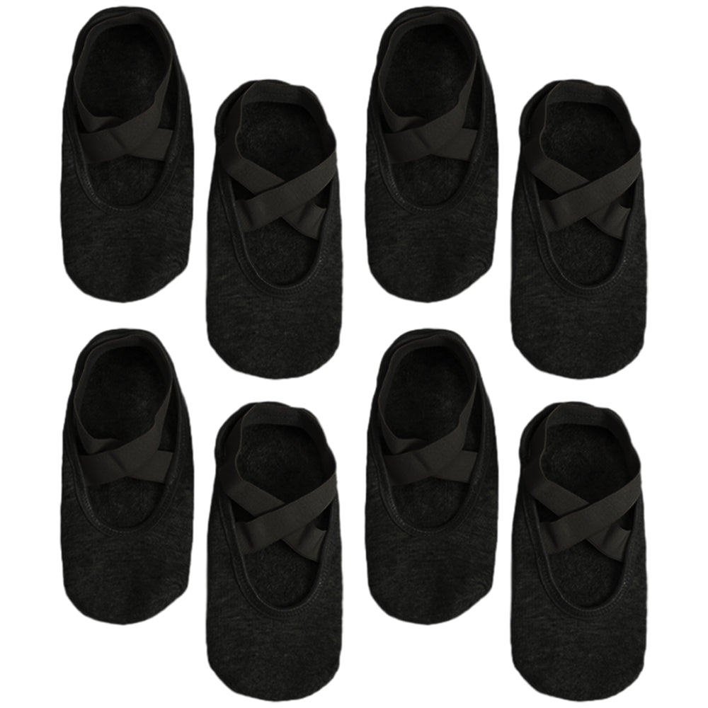 4 Pairs Cotton Non-Slip Pilates Yoga Socks For Women