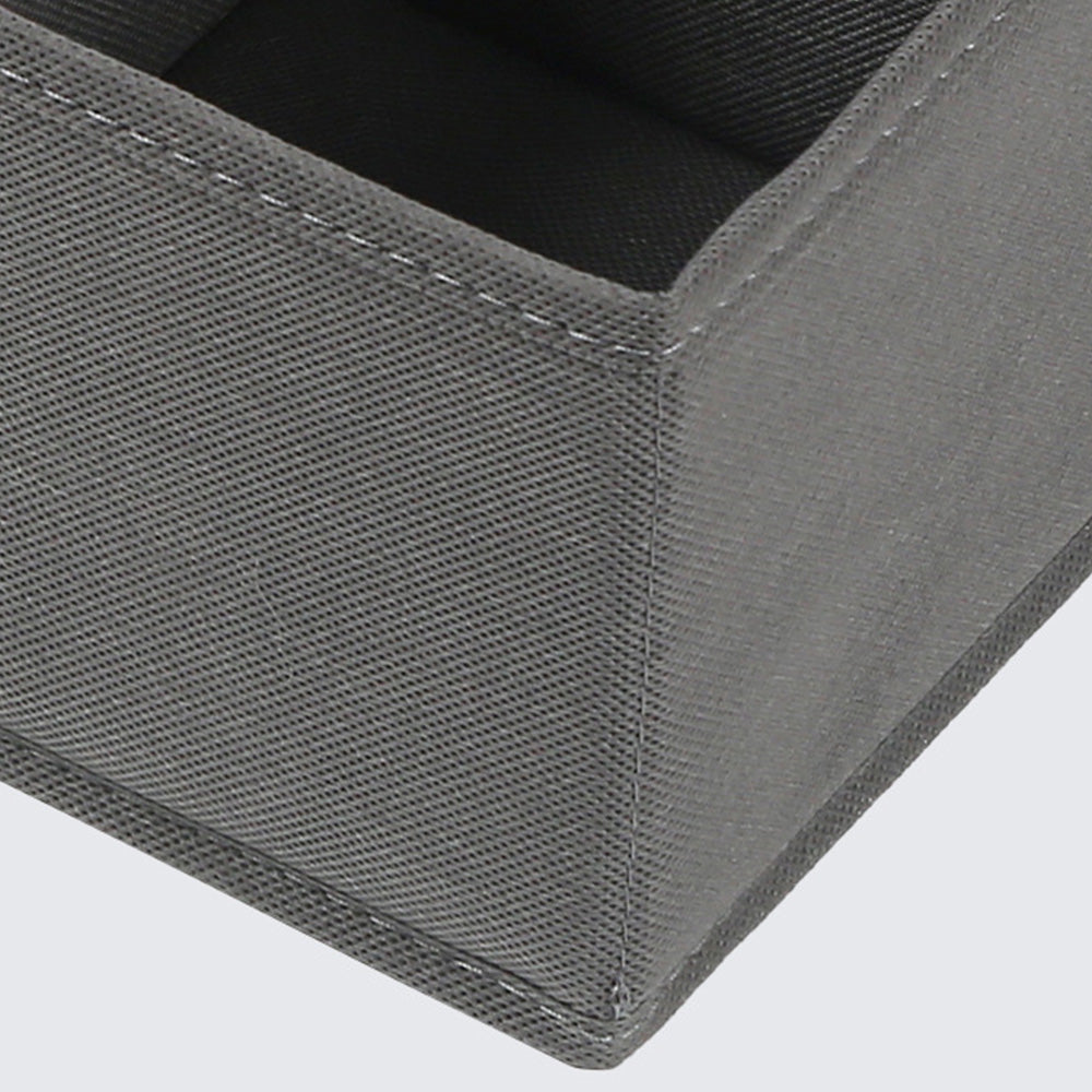 6 Piece Foldable Nonwoven Drawer Organizer Bins in 3 Sizes with Zippers