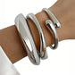 3Pcs Women Chunky Gold Bangle Bracelets Wide Wrist Cuff Stackable Fashion Jewelry Gift