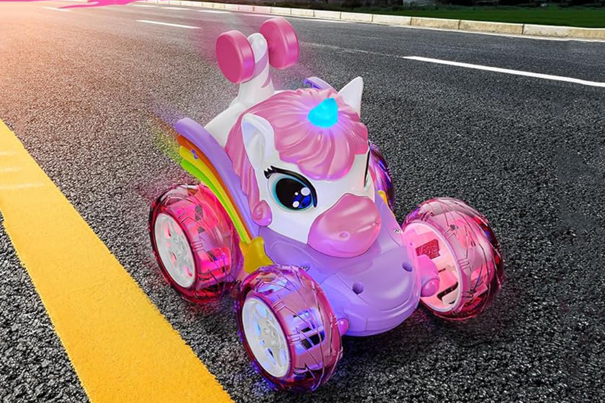 Remote Control Car 360-degree Rotating 4WD RC Stunt Twist Cars LED Lights