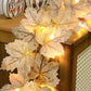 LED Maple Leaves Garland with Lights Fall Decorations for Home Christmas