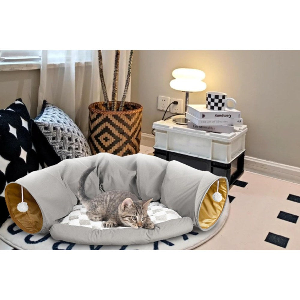 Cat Tunnel Bed 2-in-1 Play Tunnel and Sleeping Mat