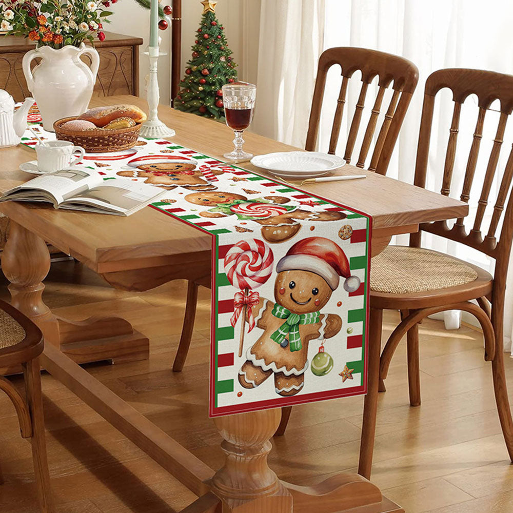 2Pcs 180x33CM Christmas Table Runner Xmas Party Dinning Table Flag Decor