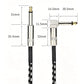 3m Guitar Cable 6.35mm Right Angle to Straight Instrument Cord for Bass Amp