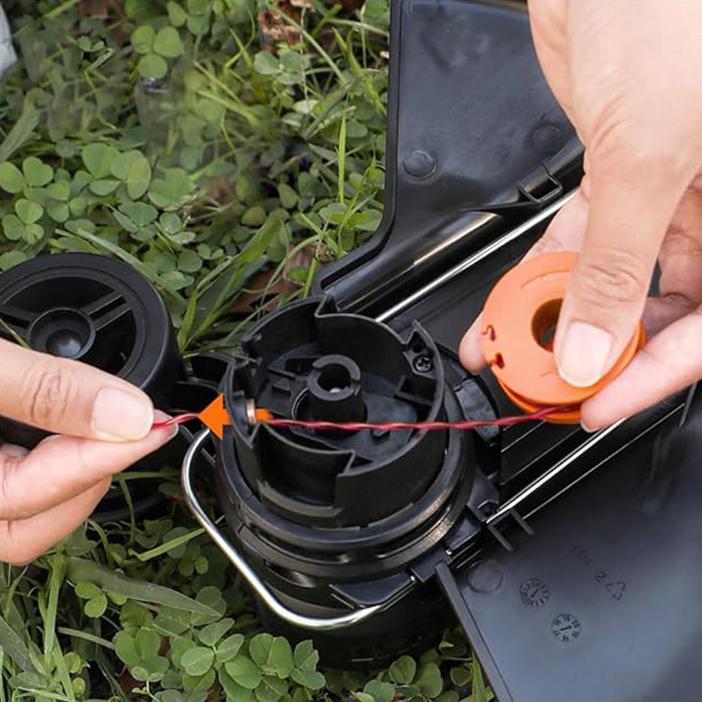 12 Pack Replacement Grass Trimmer Spool Line with 2 Caps for Worx Weed Eater