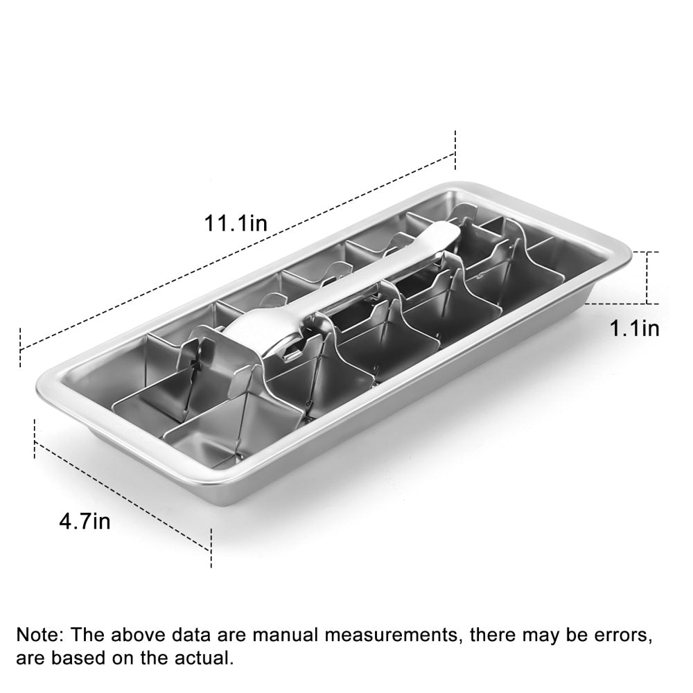 304 Stainless Steel Ice Cube Tray with Release Handle 18 Cubes