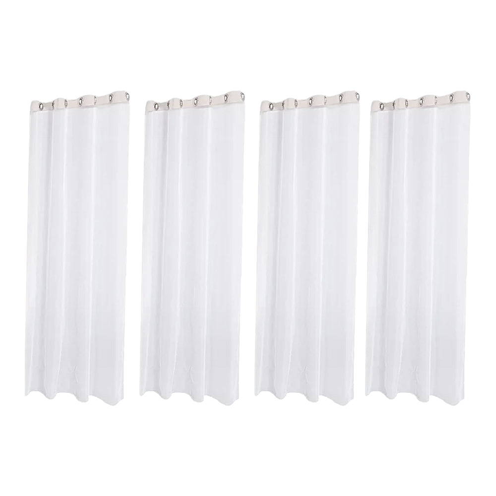 4Pcs White Outdoor Sheer Curtains for Patio Water-Resistant