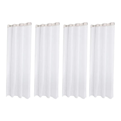4Pcs White Outdoor Sheer Curtains for Patio Water-Resistant
