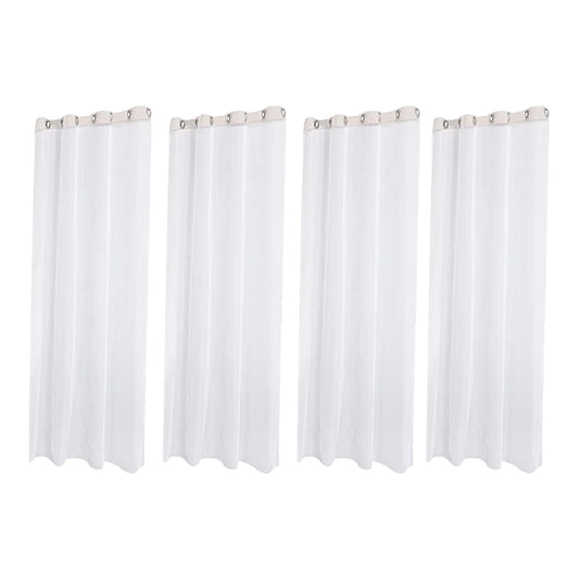 4Pcs White Outdoor Sheer Curtains for Patio Water-Resistant