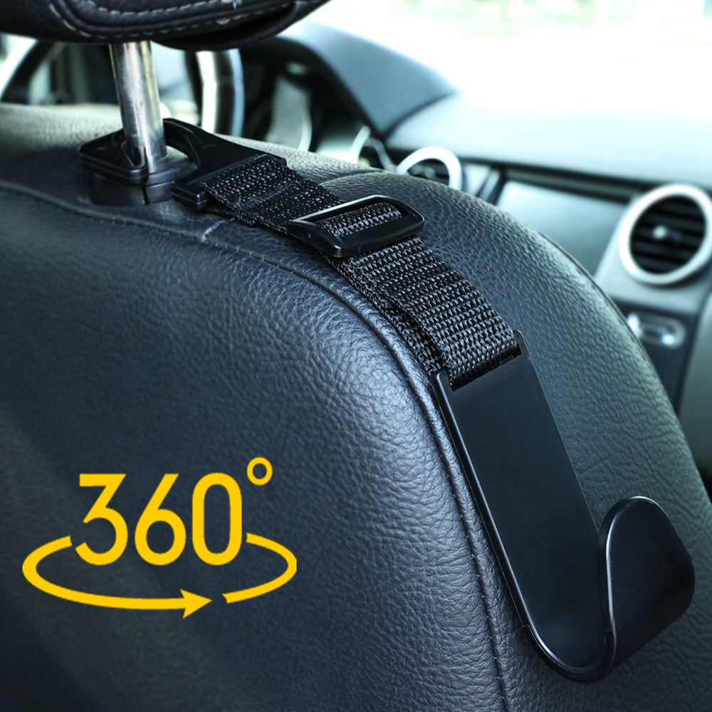 4Pcs Vehicle Headrest Hook Adjustable Multi Functional Cargo Hook for Most Cars
