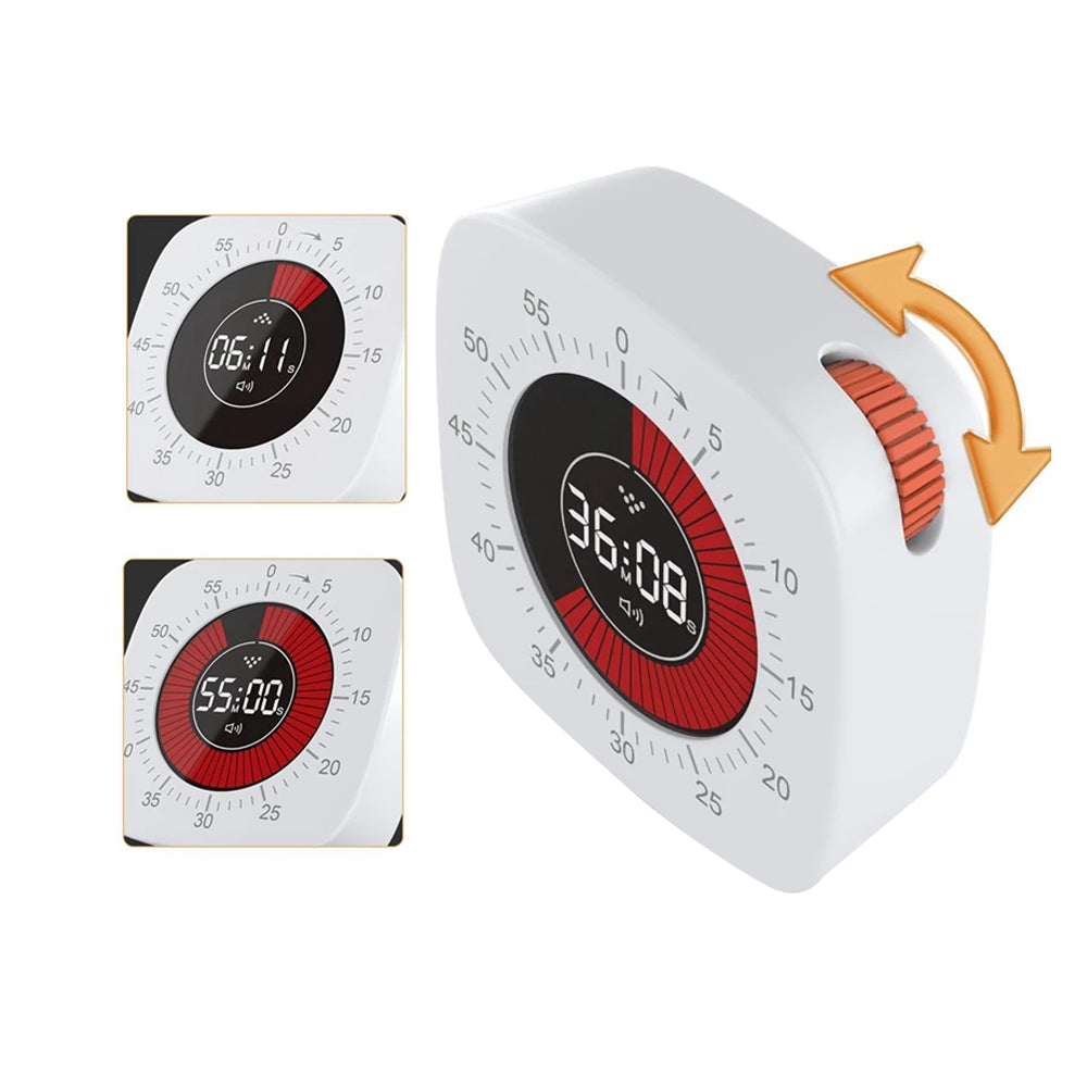 Rechargeable Visual Timer 60-Minute Countdown Timer with Alarm