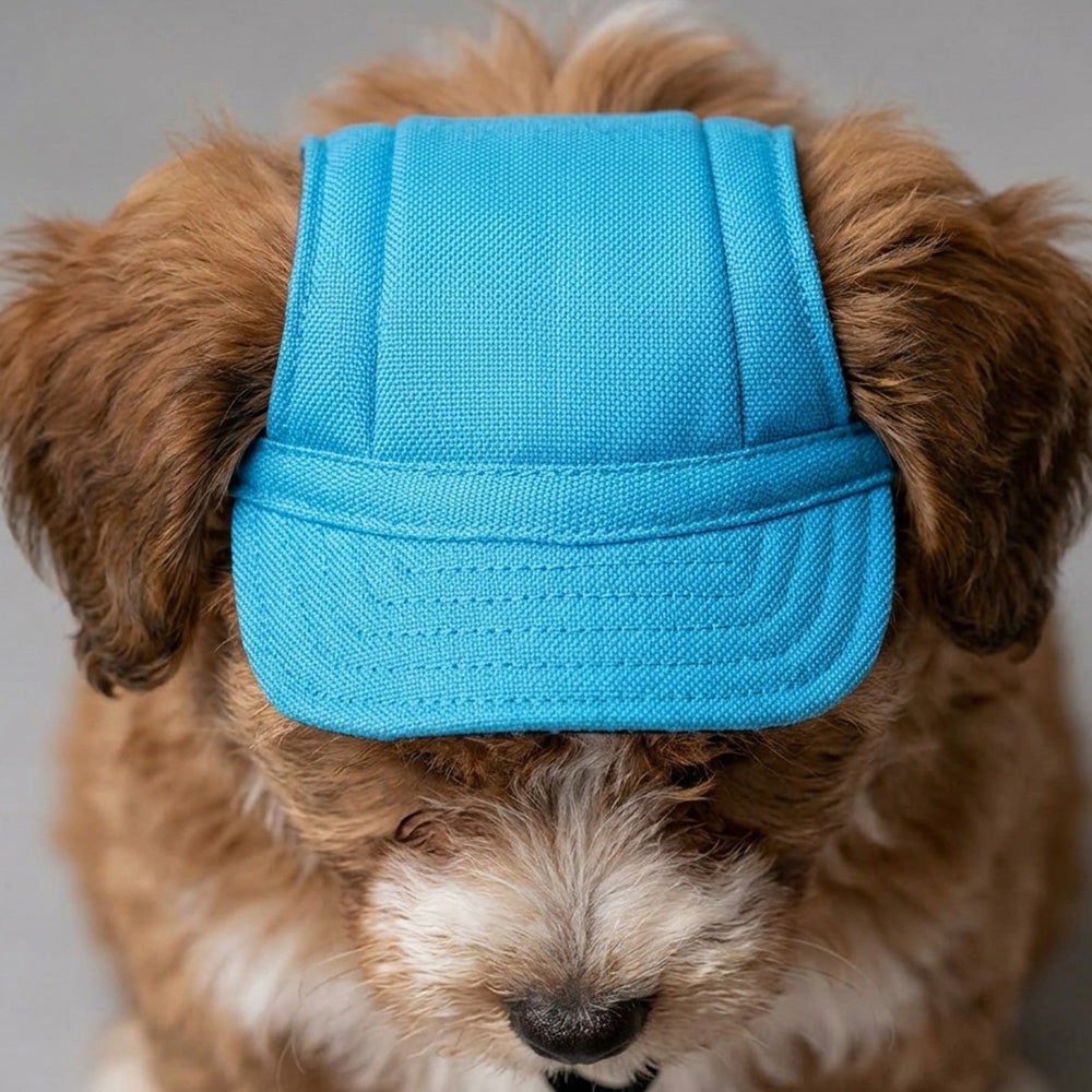 Fashion Dog Cat Pet Baseball Cap with Ear Holes and Adjustable Strap-Blue