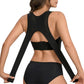 Wireless Front Closure Seamless Full Coverage Cross Back Bra for Women-Black
