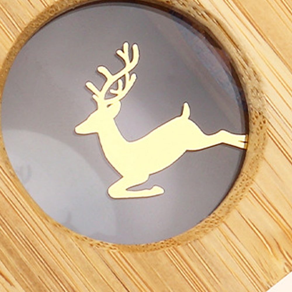 Christmas Party Atmosphere Projector Night Lamp Wood Cube Night Light-Elk