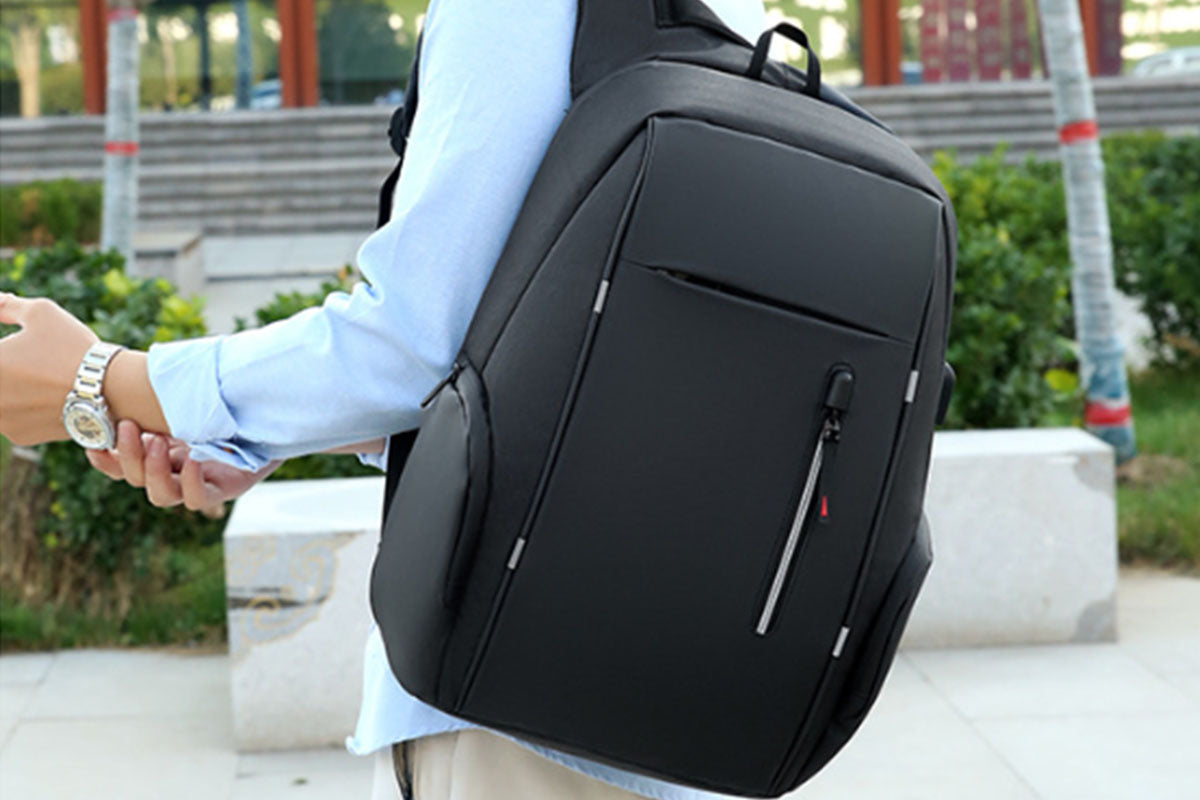 Reflective Laptop Backpack with USB Charging Port Anti-thief Travel Business Backpack