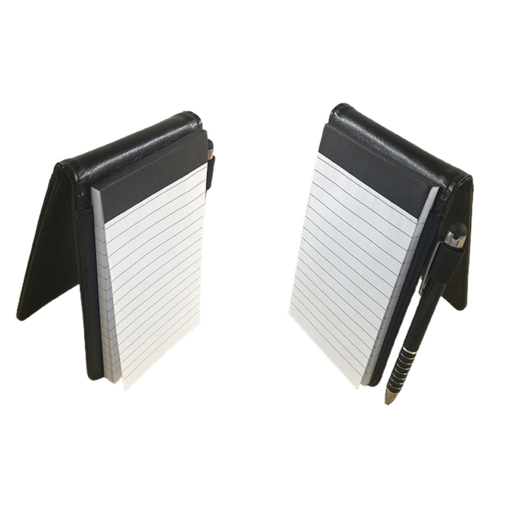 A7 Mini Pocket Notebook PU Leather Notepad with Pen Holder Card Slot