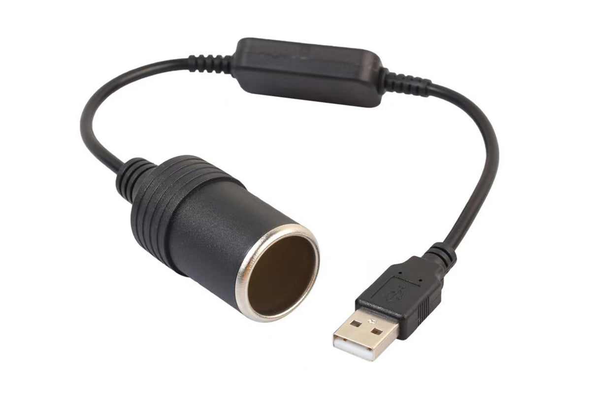 5V to 12V Step-Up Power Cable USB to Car Cigarette Lighter Converter for Dash Cams
